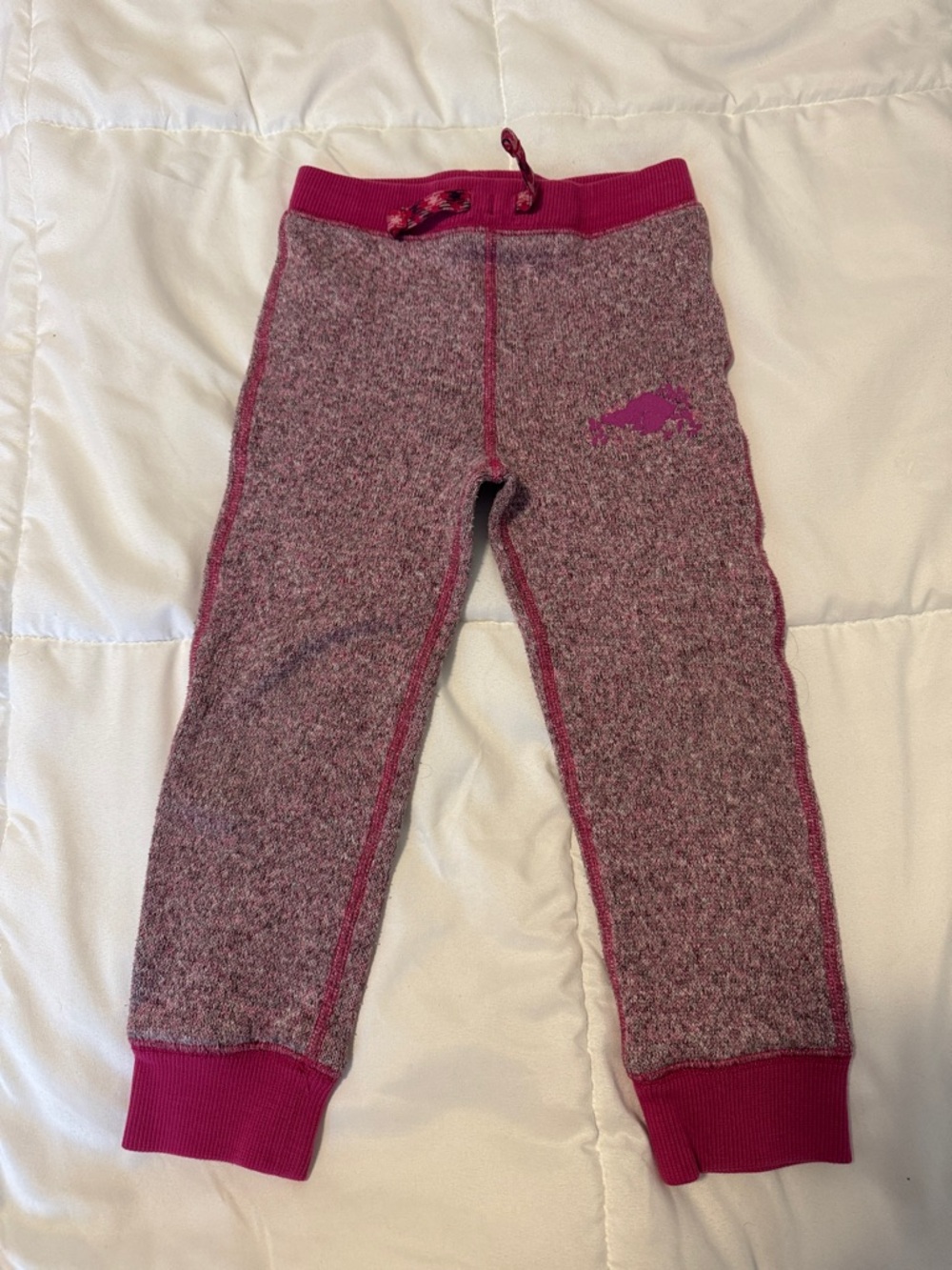 ROOTS Girls' Cozy Marled Pink Knit Jogger Pants